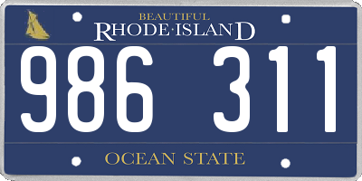 RI license plate 986311