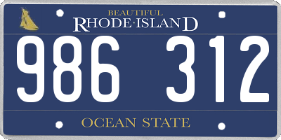 RI license plate 986312