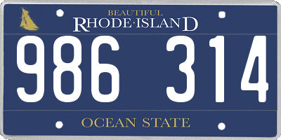 RI license plate 986314