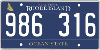 RI license plate 986316