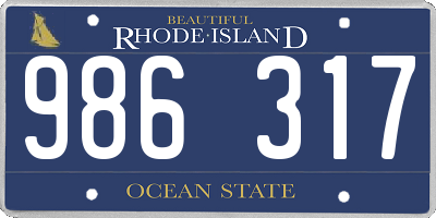 RI license plate 986317