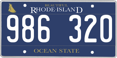 RI license plate 986320