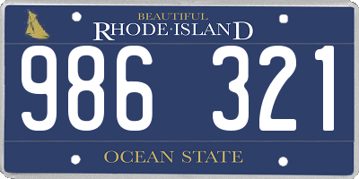 RI license plate 986321