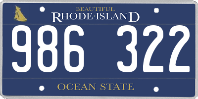 RI license plate 986322