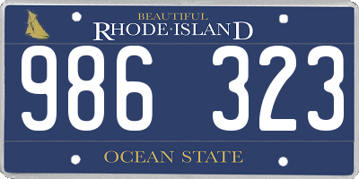 RI license plate 986323