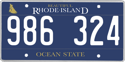 RI license plate 986324