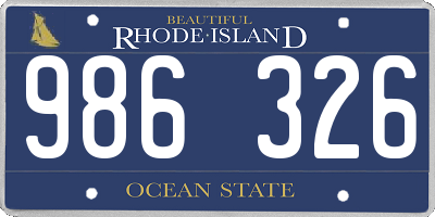 RI license plate 986326