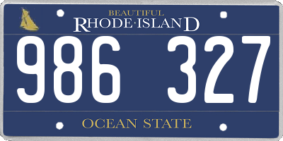 RI license plate 986327