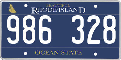RI license plate 986328