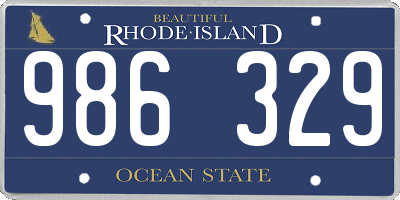 RI license plate 986329