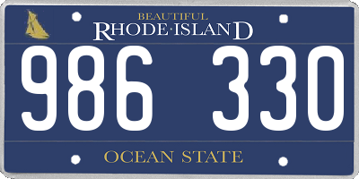 RI license plate 986330