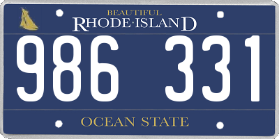 RI license plate 986331