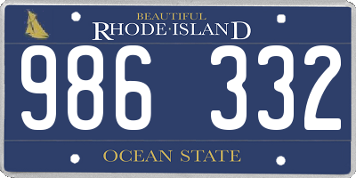 RI license plate 986332