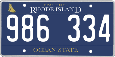 RI license plate 986334