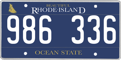 RI license plate 986336