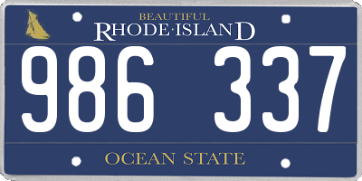 RI license plate 986337