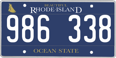 RI license plate 986338