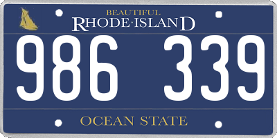 RI license plate 986339