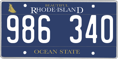 RI license plate 986340