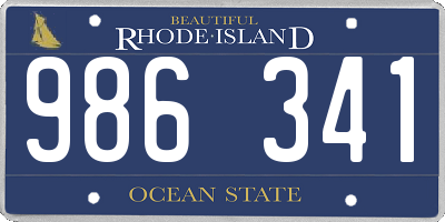 RI license plate 986341