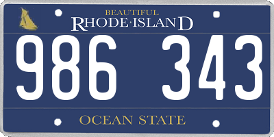 RI license plate 986343