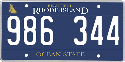 RI license plate 986344