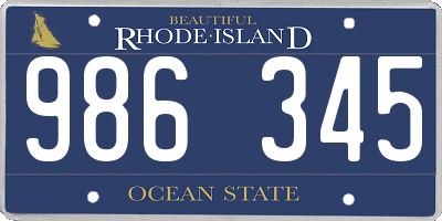 RI license plate 986345