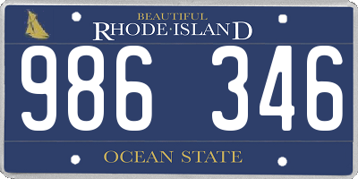 RI license plate 986346
