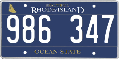 RI license plate 986347