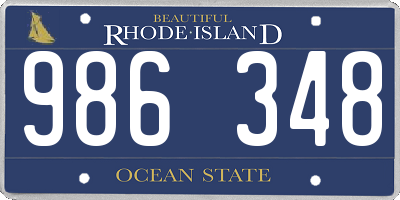 RI license plate 986348