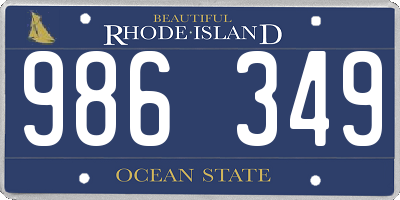 RI license plate 986349