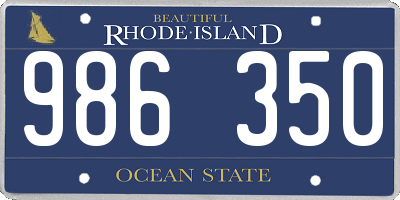 RI license plate 986350