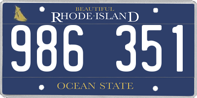 RI license plate 986351