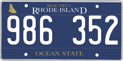 RI license plate 986352