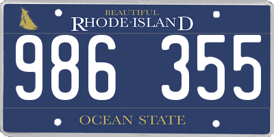 RI license plate 986355