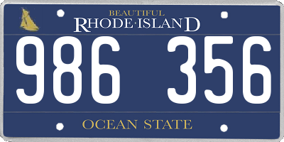 RI license plate 986356