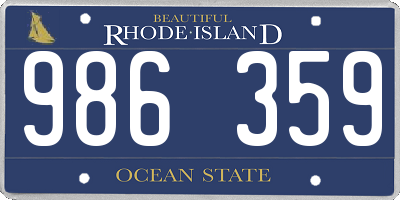 RI license plate 986359