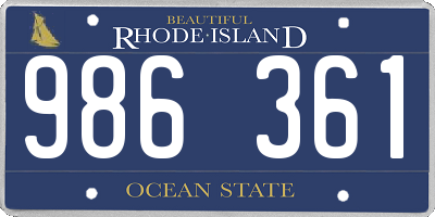 RI license plate 986361