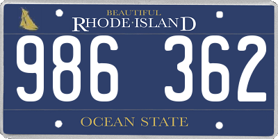 RI license plate 986362