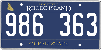 RI license plate 986363