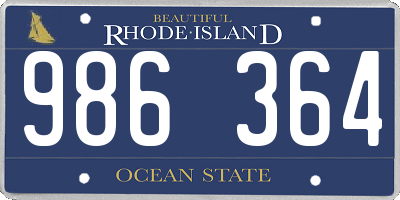 RI license plate 986364