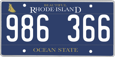 RI license plate 986366