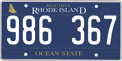 RI license plate 986367