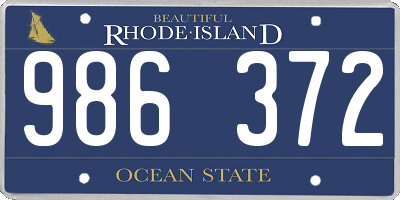 RI license plate 986372