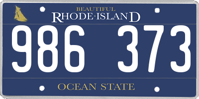 RI license plate 986373