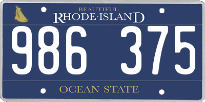 RI license plate 986375