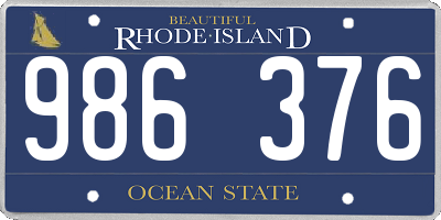 RI license plate 986376