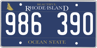 RI license plate 986390