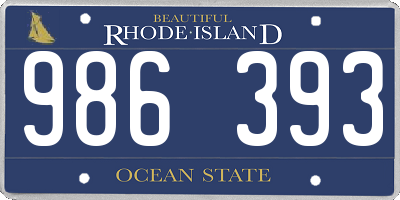 RI license plate 986393