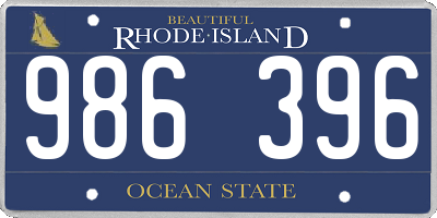 RI license plate 986396